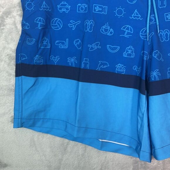 NWT New Bud Light Blue Swim Summer Board Trunks Shorts with Pockets Large - Picture 6 of 10
